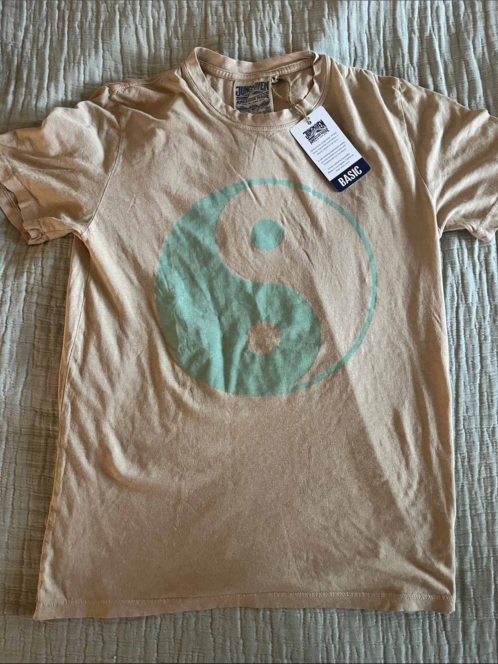Jungmaven Basic Yin Yang  Tee - oat milk color